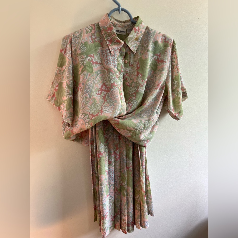 Vintage Alfred Dunner Paisley Blouse in Pink and Green